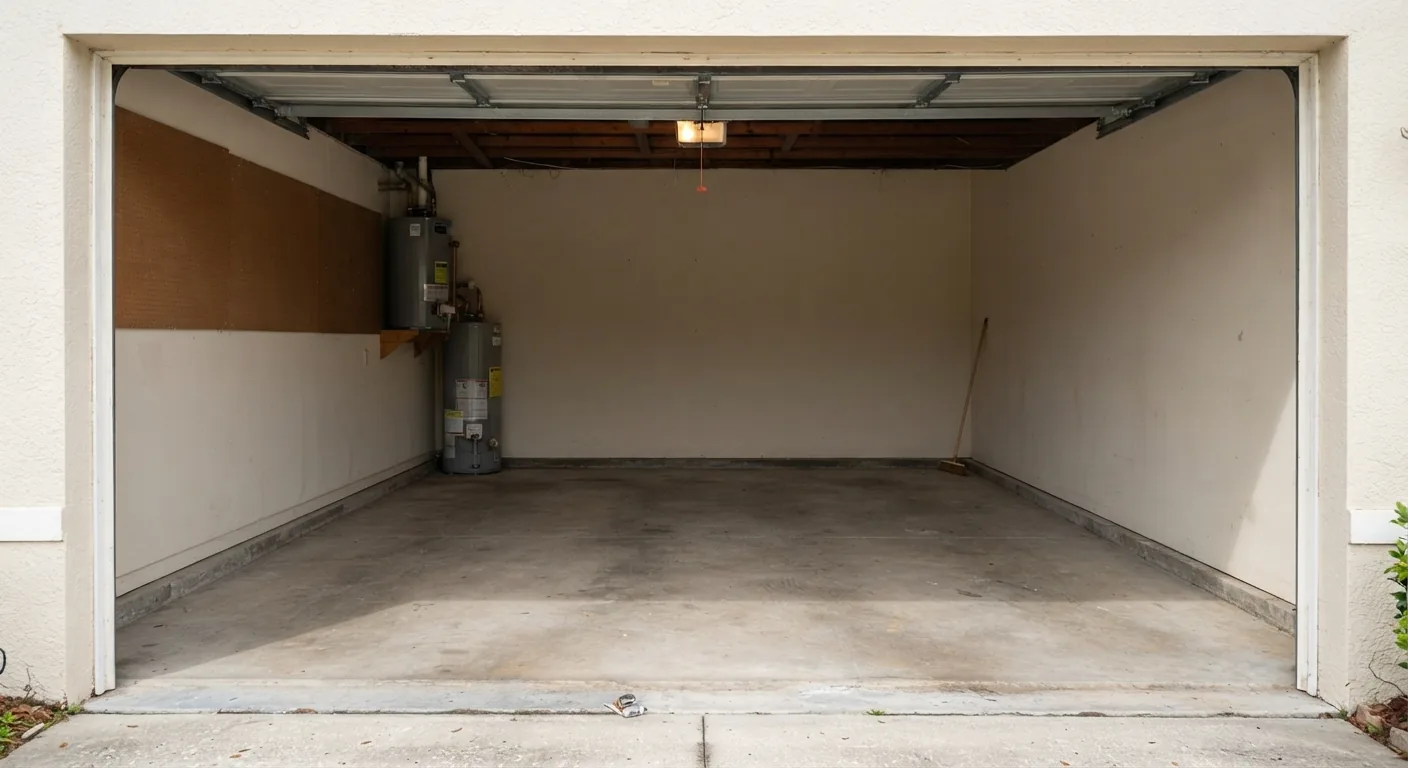Clean swept garage floor after junk removal in Tampa